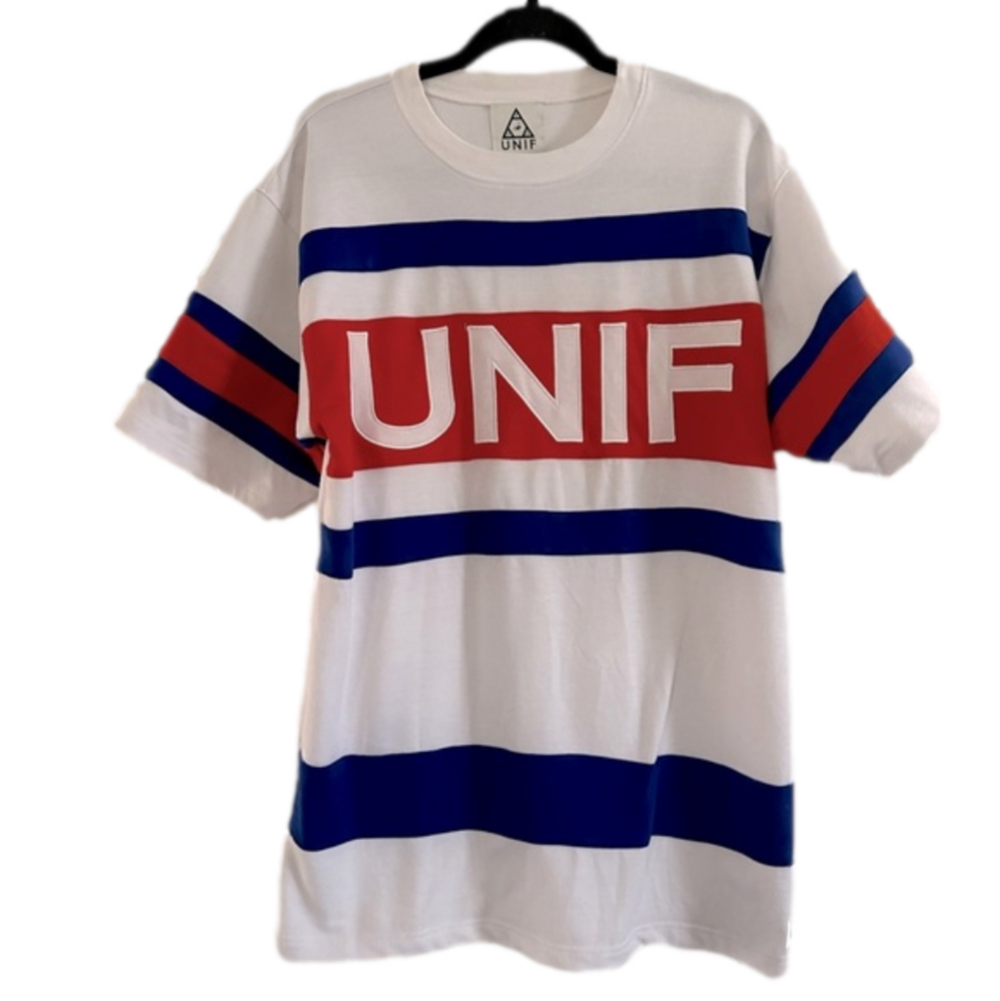 UNIF Jersey T-shirt Short Sleeved Top Tee Shirt Oversized Unisex Sz Small